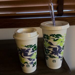 NWT🌿Starbucks Spring 2025 Earth Day Plastic Venti Cold, Grande Hot Reusable Cups
